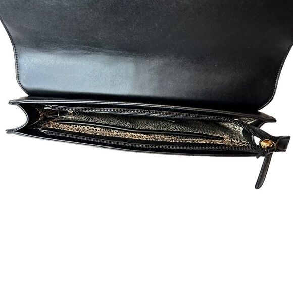 SOLE SOCIETY Envelope Clutch with Gold Hardware in Black and Gray - Picture 4 of 14